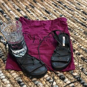 Diane von Furstenberg Black leather Sandals